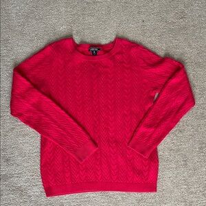 Lands' End Vibrant Pink Crew Neck Sweater